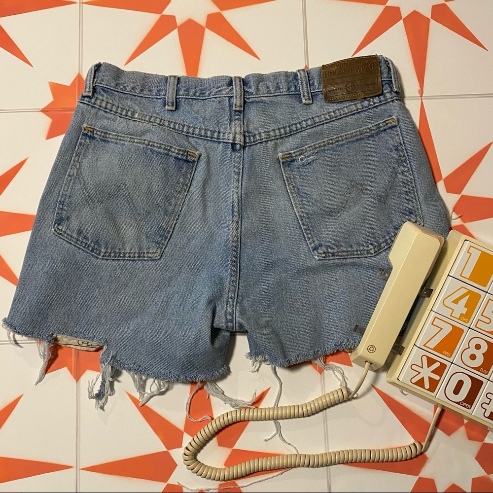 Wrangler Bandana Pockets Distressed Denim Cutoffs